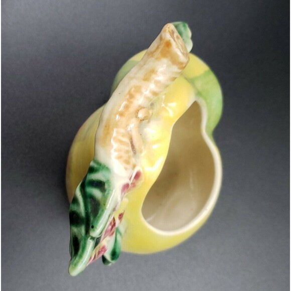 Wall Pocket Planter Pear Fruit Vtg Japan Glazed Painted Ceramic Art Pottery Vase - Picture 12 of 15